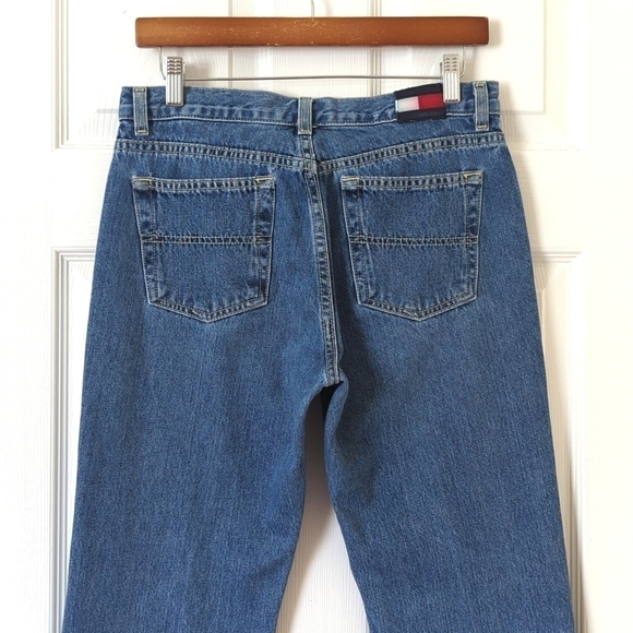 Tommy Hilfiger 2001 Y2K Vintage Medium Wash High Waisted Straight Leg Jeans 9/32 - Picture 5 of 16